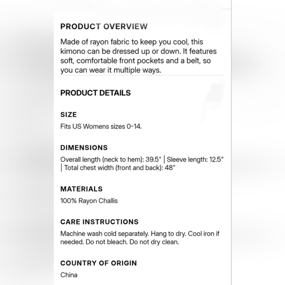 NEW In Package Spiritual Gangster Maya Floral Kimono - Picture 4 of 7